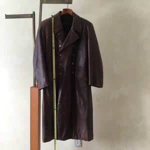 Giorgio Armani vintage mens Double Breasted, Cowhide, full Length trench coat.
